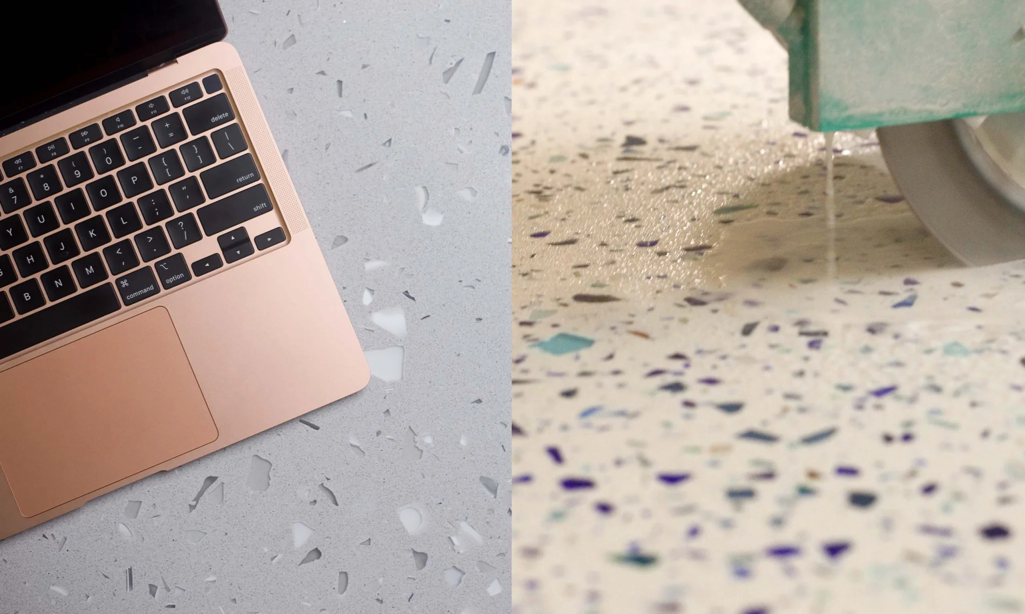 cutting gilasi recycled glass countertops