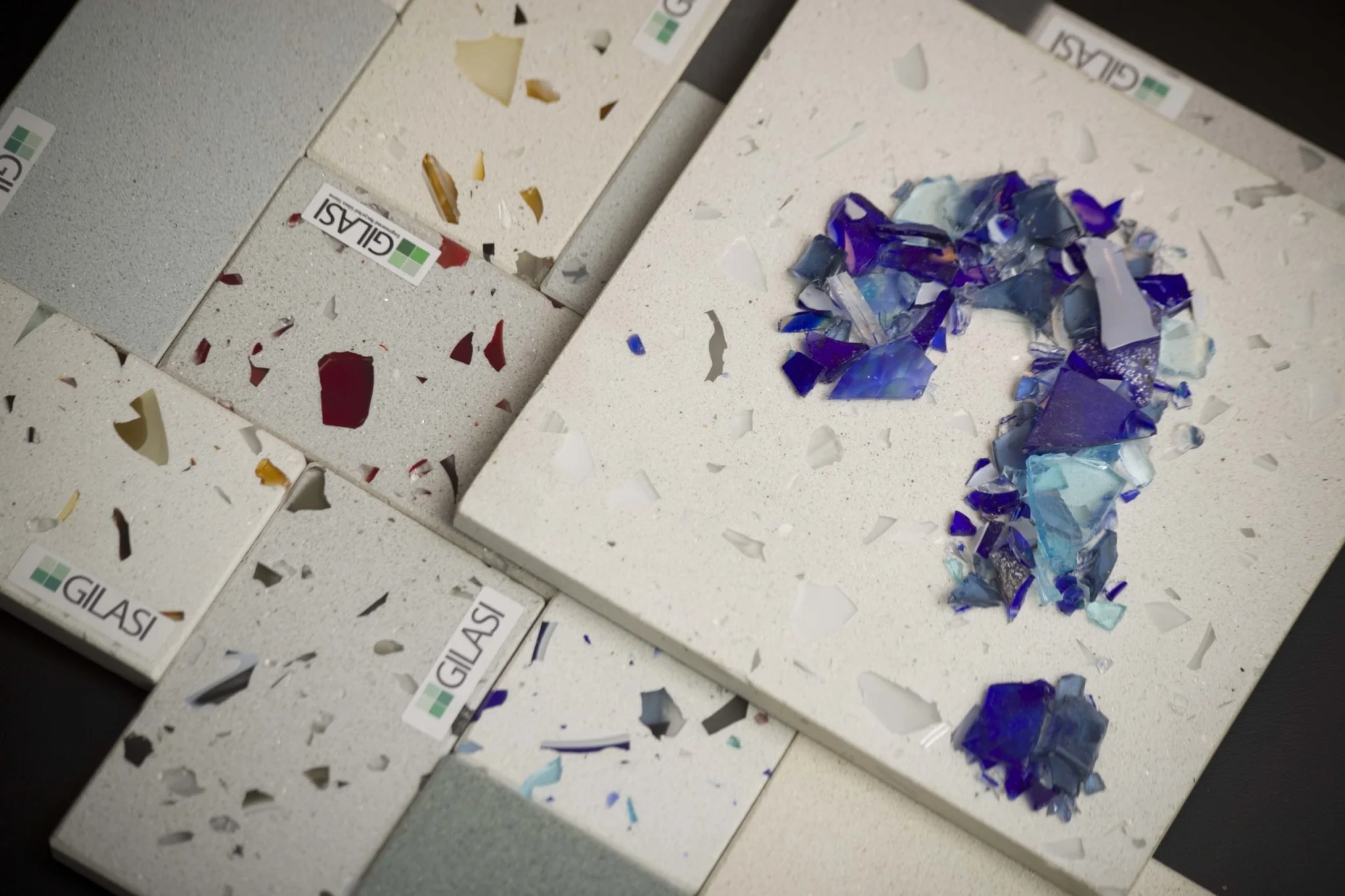 Gilasi recycled glass kitchen countertops glass samples